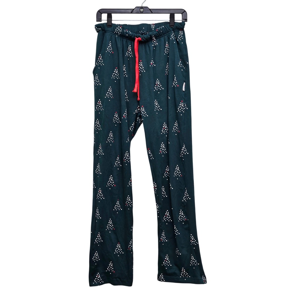 butterblu Pajama Pants Women M Organic Green Christmas Tree Holiday Lounge Sleep
